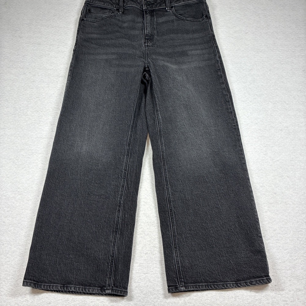 Quince Women Bella‎ Stretch Wide Leg Jeans Faded Black Size 32 Causal Grunge Y2K